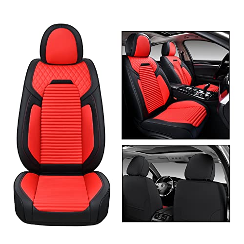 Coverado Car Seat Covers Front Seat Only, Premium Waterproof Leatherette Car Seat Protector, Car Seat Cushions Automotive Interior Accessoris Universal Fit For Most Sedans, Suvs And Trucks (Red, 2Pcs) #TOP5