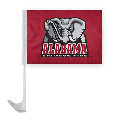 AGAS Alabama University Crimson Tide Football Big AL Crimson Tide Car Flags - 7.5x10.5 inch Double-Layered Printed Wrap Knitted Polyester - 13
