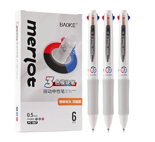 BaoKe PC1967 Bolígrafo Multicolor 3 en 1 0.5mm 6 Unidades miniatura 2