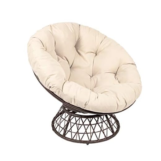 Milliard Papasan Chair with 360-degree Swivel (Brown and Beige)