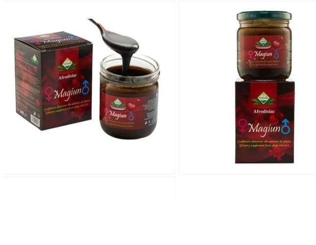 Aran Natural-Lab Magiun Afrodisiac - Marmellata di Prugne Afrodisiaca Artigianale 240g - Idea Regalo Originale per Coppie, San Valentino e Anniversari - Confettura Naturale