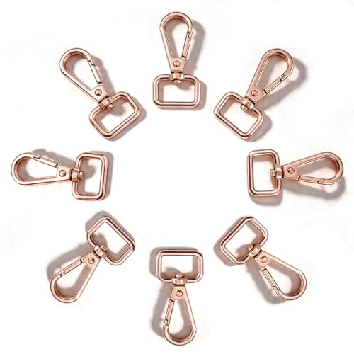 15 Pcs Metal Swivel Lobster Clasp Claw Push Gate Snap Hooks for DIY Crafts Keychain Purse Handbag Making (Rose Gold, 3/4 inch)