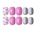 SIUSIO 120 Pcs 5 Pack Children Acrylic Fake Nails Press on Pre-glue Full Cover Glitter Gradient Color Rainbow Short False Nail Art Kits Set Stick on Nails for Kids Little Girls - Pink Hamster
