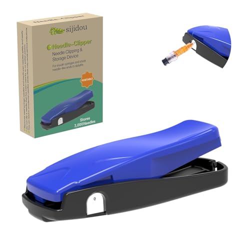 Needle Clipper for Insulin Syringe Portable Sharps Container for Disposal Sharps Compatible with 28-32Ga Syringe Needle Fit Home and Travel