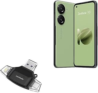 BoxWave Smart Gadget Compatible with ASUS Zenfone 10 - AllReader SD Card Reader, microSD Card Reader SD Compact USB for ASUS Zenfone 10 - Jet Black
