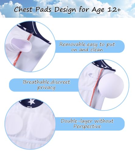 Image of Belovecol Girls Swimsuits 2Pcs Tankini Bathing Suit 4-16Y Bra Pads for 12Y+
