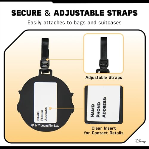 FUL Star Wars The Mandalorian 2-Piece Suitcase ID Tag Set with Adjustable Straps, Grogu and Mando, Multi, One Size4