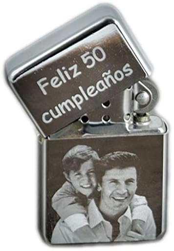 Mechero Personalizado - Encendedor Personalizado con Foto y Nombre. Incluye una Caja de Regalo. Acero Inoxidable. Regalo Original para Bodas, Hombres, Padres. *Se envía SIN Gasolina. | Ya disponible en tu tienda friki favorita! En mundofriki.es!