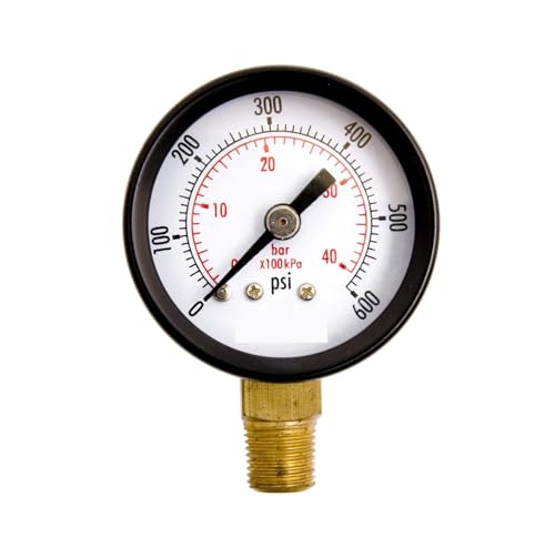 Manomètre utilitaire 1-1/2 contre les fuites et surpressions de circuit 600 PSI