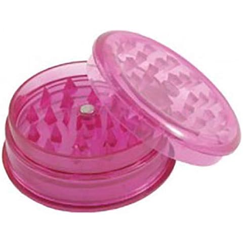 Pink Plastic Herb Grinder with Storage Cover