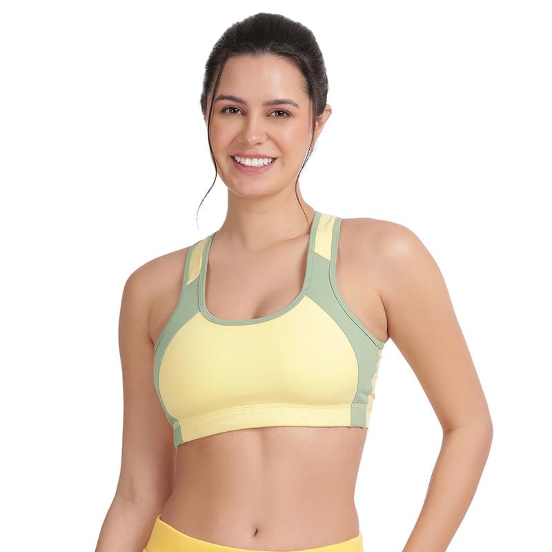 1051 Racer Back Non-Wired, Padded Full Coverage Sports Bra for Womens -Medium to High Impact Gym/Workout Slip-on Bra -200 GSM Cotton|Spandex - All Day Comfort Bra-image-19