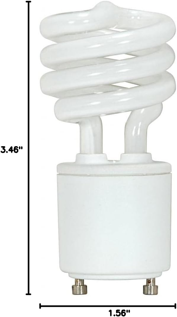 (6-Pack) Satco S8201 9-Watt 2700K GU24 Base Mini Spiral Compact Fluorescent Lamp, 40W Equal