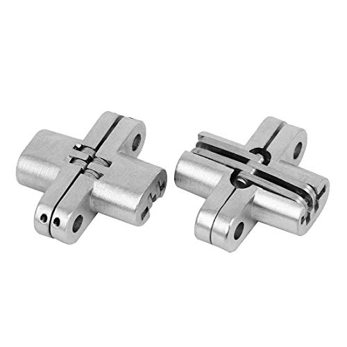 Ranbo (1 Pair) Hidden gate Hinge Stainless Steel Invisible Door Hinges Concealed Barrel Wooden Box Silver(2-3/4 inch - Image 4