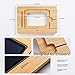 ELETIUO Adjustable Tablet Stand with Pencil&Charger Cable Slot,Bamboo Wooden Stand with Multiple Angles,Organizer Desktop Holder for Drawing,Compatible with ipads(Support to 9.7-11