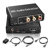 HDMI ARC Audio Extractor 4K@60Hz, 192KHz HDMI ARC Audio Adapter Converter Splitter to Optical TOSLINK SPDIF + RCA L/R+ Coaxial and Analog 3.5mm Stereo for Soundbar HDTV Speaker Amplifier Headphones