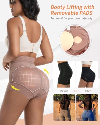 Image of Padded Underwear Butt Lifting Panties Butt Lifter Built-In Fake Butt Pads Tummy Control Shapewear for Women