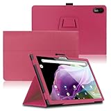Keihok Case for Acer Iconia Tab P10 10.4 inch Tablet Cover with Hand Strap and Pencil Holder, Folding Stand Flip Case for Acer Iconia Tab P10. (Deep Pink)