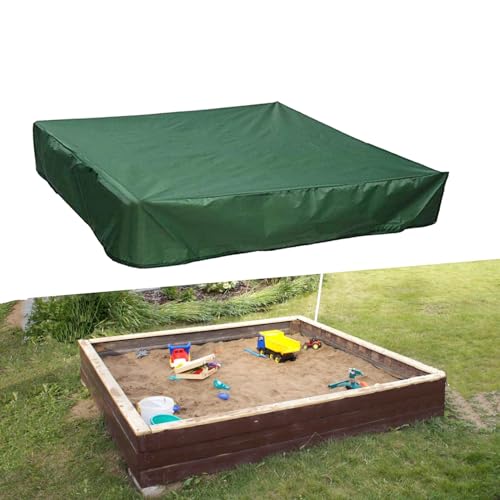 NANZHISM Sandpit Cover Sandbox Cover Outside Outdoor Square Sandbox Canopy, Sandbox Dust Canopy for Sandpit with Drawstring UV Protection Sandpit Pool Cover (Color : Green, Size : 200 * 200 * 20cm)