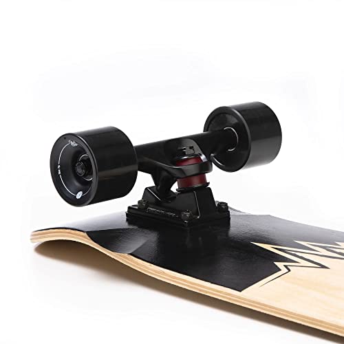 Magneto Longboards Mini Cruiser | 27.5” x 7.5” | for Cruising, Carving, Tricks, Pumptrack + Caliber Trucks + Blood Orange Wheels + ABEC 9 Bearings (Premium/Heart Beat) - Thumbnail 4