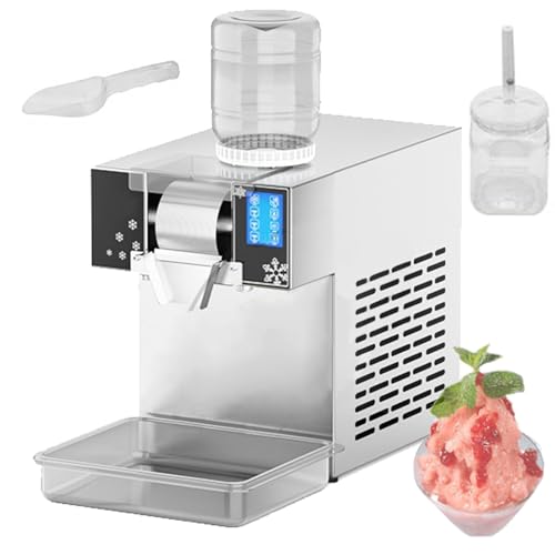 120KG/24H Snowflake Ice Maker, Automatic Electric Ice Crush Machine Commercial Snowflake ice Machine for Restaurant, Supermarket, Cafe, Adjustable Speed,A