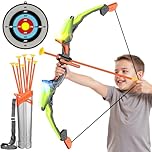 Bow Arrow Set for Kids, LED Light Up Archery Set Toys with 10 Arrows, Indoor Outdoor Shooting Games Hand-eye coordination Birthday Gifts for 6 7 8 9 10 11 12 13 14 Year Old Boys Girls