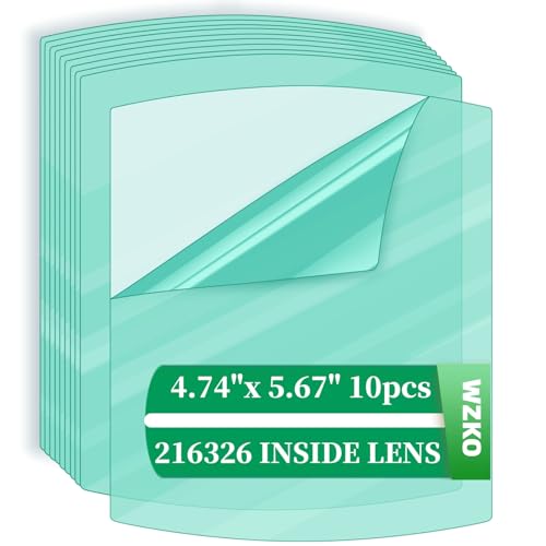 WZKO 10pcs 216326 Front Lens Cover Helmet Outside Clear Lens Cover Replacement Compatible MP-10 EIite Tltanium DigltaleIite and Miller Series Welding Helmets