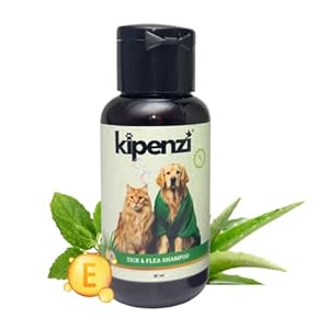 Kipenzi Tick & Flea Shampoo for Dogs & Cats – 50ml | Vet-Recommended, Antibacterial & Antiseptic | Paraben-Free, pH Balanced, & Gluten-Free | Effective Tick & Flea Treatment (50 ml)