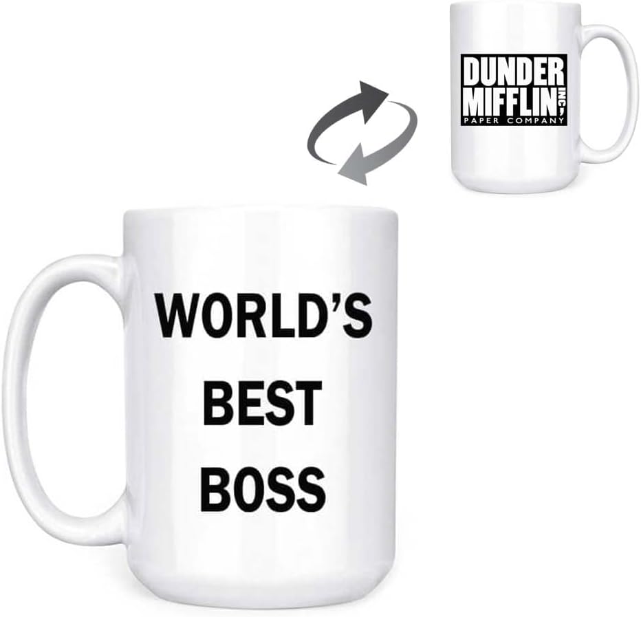 Dunder Mifflin (The Office) World's Best Boss TV Show Ceramic Mug
