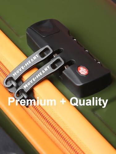 Image of Move-Meant Set of 2 Glide Small & Medium Check-in Suitcase | 55 Cm & 66 Cm | 360 Degree 8 Wheels Number Lock Polycarbonate MAT. Green Trolley Bag | Luggage for Travel - Pack of