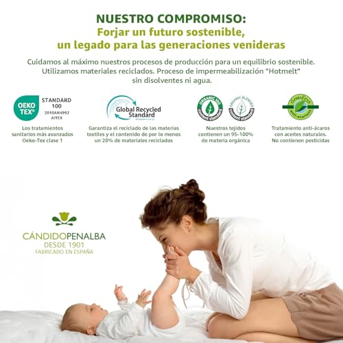 Miniatura 4 de Candidopenalba Protector Colchon Impermeable Microfibra. Cubre Colchon Rizo Resistente. Funda Colchon Impermeable Transpirable. Protector Cama 90 Cm. 90x190 200 Cm Blanco