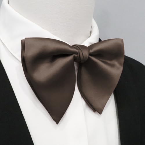 Image of Mens Bow Tie Pre Tied Oversized Bow Ties for Men Satin Bowties for Tuxedo Wedding Party Banquet