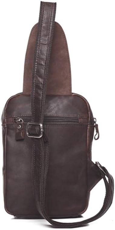 Leather Shoulder Bag for Men Retro Crossbody Outdoor Casual Large Capacity
