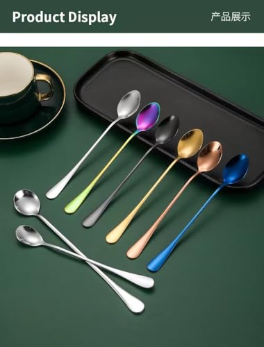 Image of Demitasse Espresso Spoons, Coffee Spoon, 7.7Inches Stainless Steel Spoons for Dessert, Set of 6(silver)