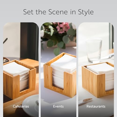 Restaurantware Bamboo Napkin Holder - 1 Case - 5.5 x 5.5 x 4 Inches - Square Organizer - Cocktail Caddy - Durable Open-Top Tray - Natural by Restaurantware - Image 6