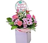 Belle in Pink Fresh Flowers Bouquet Pink Roses, Carnations, Lilies, Arrangement Gifting for Birthday Celebrations, Anniversary, Get Well, Thank You, Weddings,Chocolate (Birthday Balloon)
