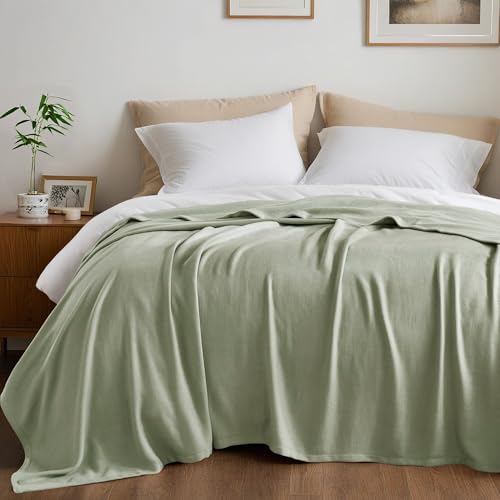 10 Best Bamboo Throw Blankets That Add Luxury to Any Space 9 King Size Lightweight Bamboo Cotton Blanket Sage Green
