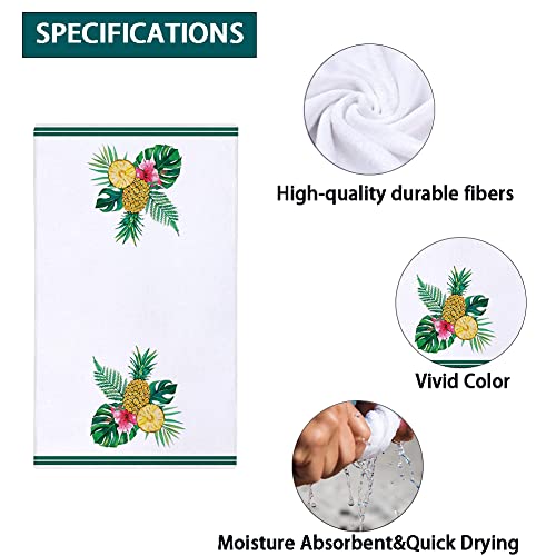 Watercolor Monstera Palm Leaves Kitchen Dish Towel 18 X 28 Inch Set Of 2, Seasonal Summer Pineapple Tea Towels Dish Cloth For Cooking Baking #TOP5