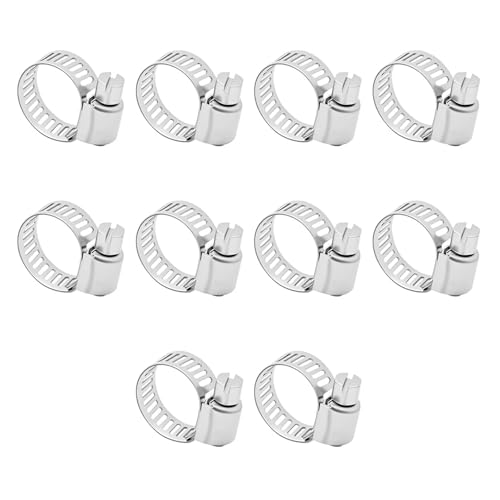 Lot de 10 colliers de serrage réglables de 6 à 12 mm en acier inoxydable 304 pour jardin, piscine, tuyau