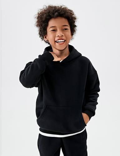 Image of Gihuo Unisex Boys Girls Winter Sherpa Lined Hoodie Kid's Fleece Pullover Hooded Sweatshirt