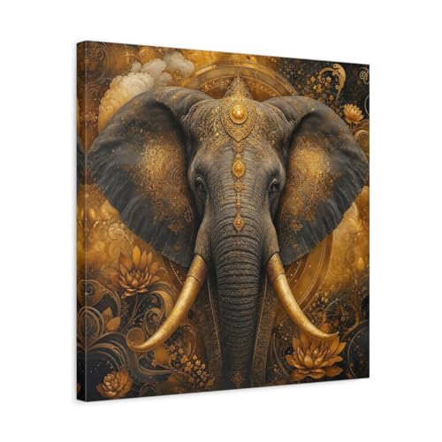 Tableau éléphant or pour habiller un grand mur vide de salon