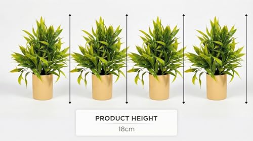 Image of Dekorly Artificial Potted Plants, Artificial Plastic Eucalyptus Plants Small Indoor Potted Houseplants, Small Faux Plants for Home Decor Bathroom Office Farmhouse (Cylinder Brown Pot-8)