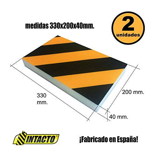 INTACTO Pieza DE PROTECCIÓN Coche Espuma de Polietileno, Film Amarillo y Negro + Adhesivo Extra Fuerte 330X200X40MM. 2 Unidades Cover