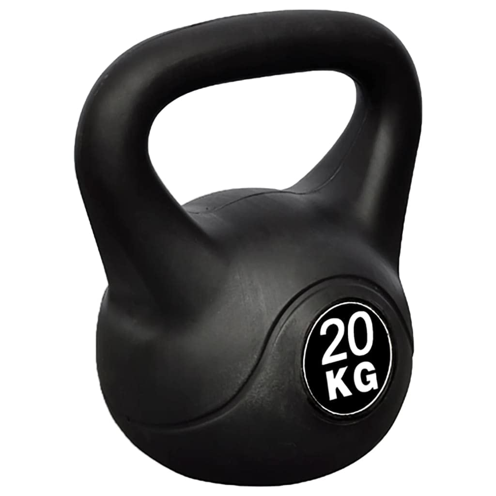 Genérico Pesa Rusa Kettlebell 20 kg, Peso Libre Negro,90394