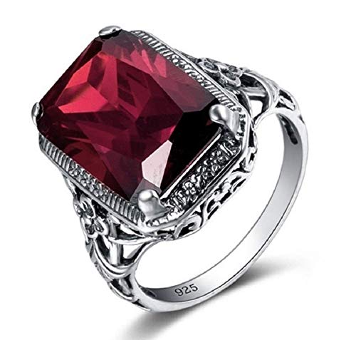 Elegant Huge Natural 3.5Ct Tanzanite 925 Silver Ruby Ring Women Wedding Engagement Size 6-102