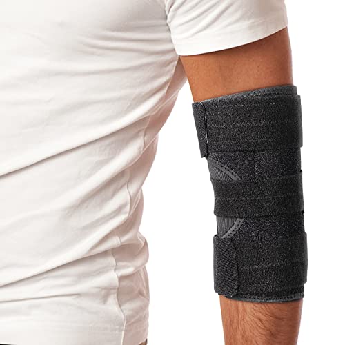 Dr.Welland Elbow Brace, Comfortable Night Sleep Immobilizer Support with 2 Removable Metal Splints, Adjustable Elbow Stabilizer for Elbow Pain Relief, Cubital Tunnel Syndrome, Tendonitis, Ulnar Nerve