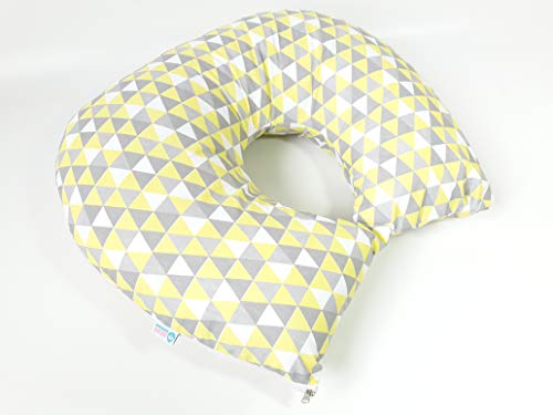 ALMOFADA AMAMENTAÇÃO TRIÂNGULOS AMARELO - FIRME!