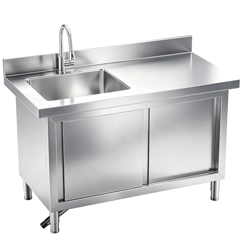 All-in-One Stainless Steel Utility Sink with Faucet