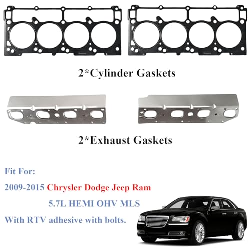 Image of Head Gasket Kit with RTV and Bolts for 2009 2010 2011 2012 2013 2014 2015 Chrysler Dodge Jeep Ram 5.7L HEMI OHV MLS Replaces# ES72200 HS26423PT