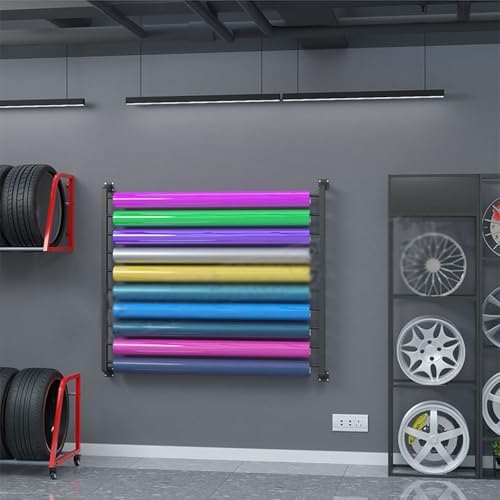 Multi-Use Metal Car Vinyl Holder - Adjustable Wall Mount Storage Rack for Car Window Film, Wallpaper, Wrap Rolls & Fabric Spools - Versatile Craft Stand Organizer