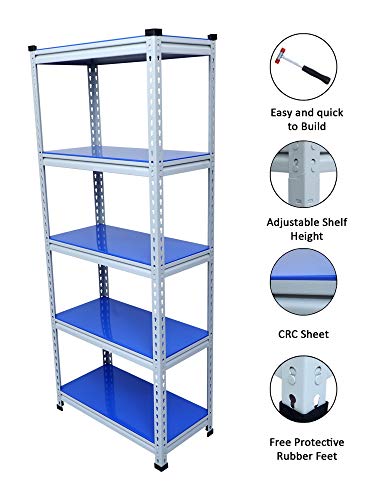Image of Mil-Nil Boltless Prime CRC Sheet 72x30x15 Inch Multipurpose Storage Rack with 5 Shelves 18 Gauge (Blue)